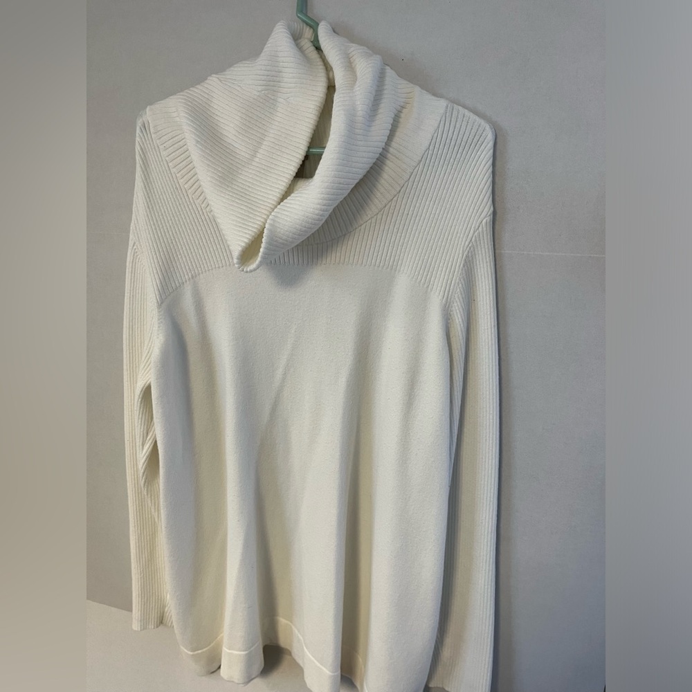 Chico's Ivory/Cream Cowl Neck Sweater Size 4 (20/22)